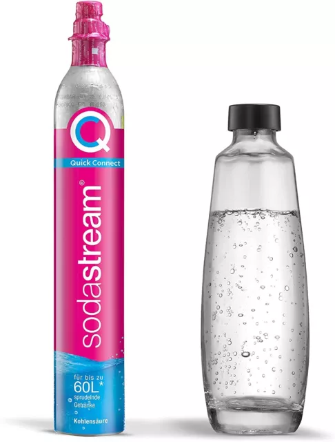 SodaStream QC-Reservepack mit 1x Quick Connect CO2-Zylinder 60L + 1x Glasflasche
