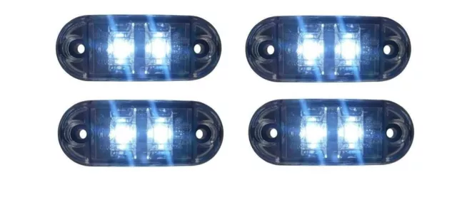 4x 24V Weiss Begrenzungsleuchte 2 LED Umrissleuchte E-Prüf Positionsleuchte