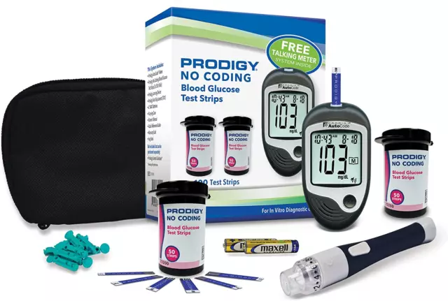 Kit De Diabetes Monitor De Glucosa En Sangre 100 Tiras Glucómetro 10 Lancetas