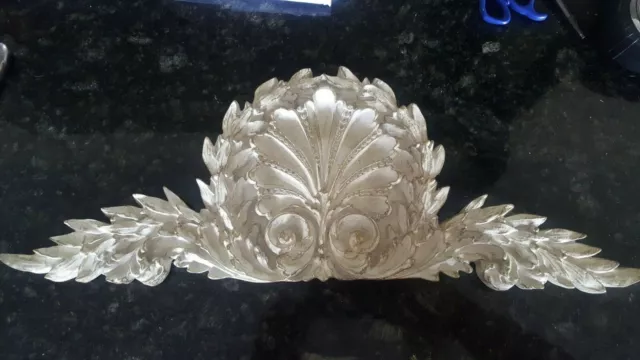 Architectural pediment, wall hanging, Resin, weathered look, reproduction