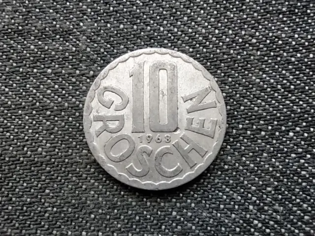Austria 10 Groschen Coin 1968