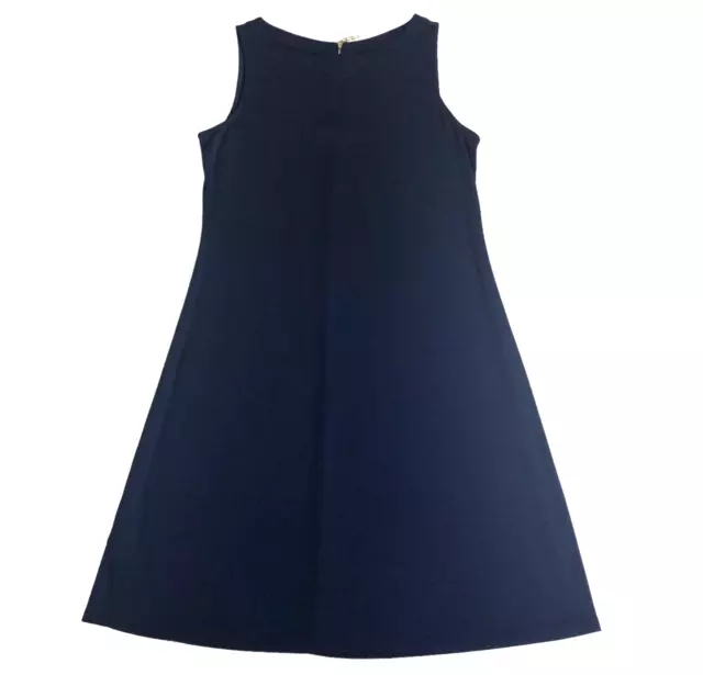 Tommy Bahama Dress Womens L Blue Darcy Sheath Sleeveless Zip Stretch Modal Blend