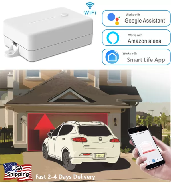 Smart WiFi Garage Door Opener Controller Wireless Remote  Alexa & Google /Siri