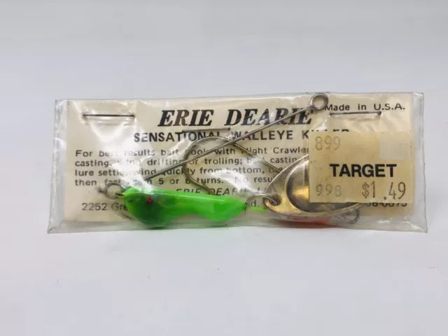 Vintage Original ERIE DEARIE Walleye Killer White Fishing Lure Made In USA