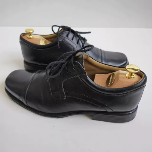 SALE CLARKS HUCKLEY Cap Men s Black Leather Lace Up Cushion Cell Shoes G Fit 44.99 PicClick UK