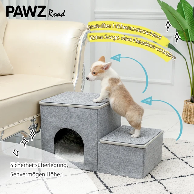 PAWZ Road Haustiertreppe Faltbare Hundetreppe Auto Katzentreppe 2 Stufen Rampe
