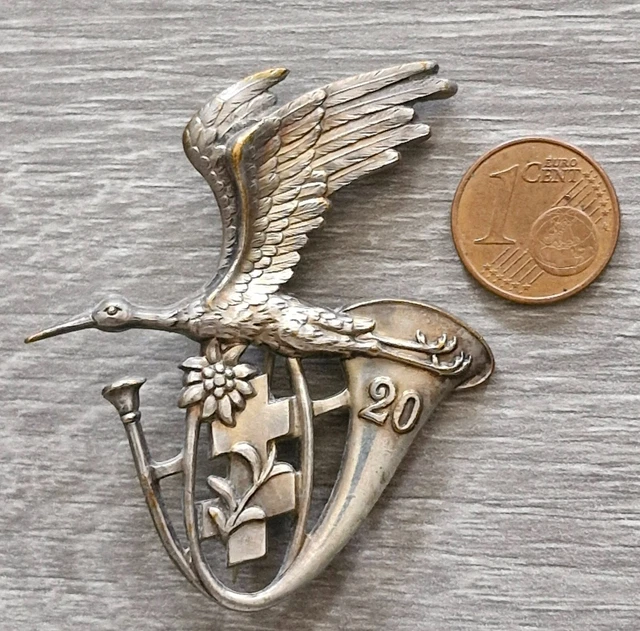 Insigne Badge 20° BCP Cigogne – Bataillon Chasseurs à Pied – AB Déposé – France