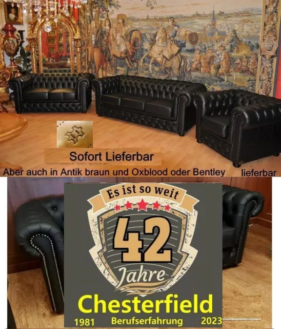 Chesterfield Glenwood  3+2+1 in Schwarz Modell A100