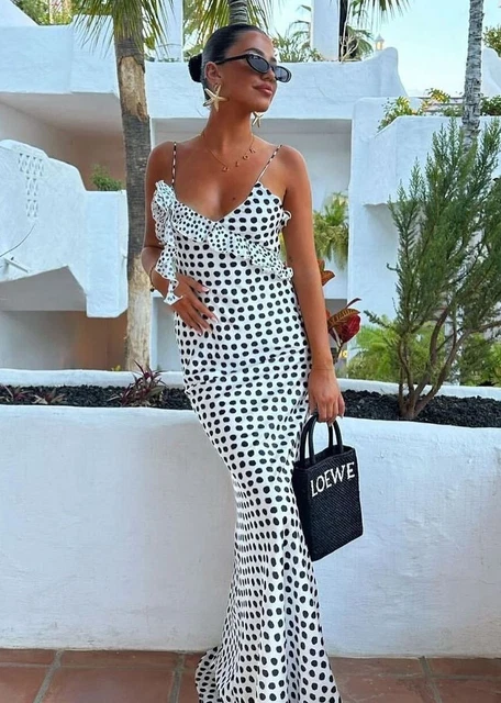 ZARA LONG RUFFLED Polka Dot Satin Dress Black White Size XS S M 3207/011 New 54.95 - PicClick UK ZARA LONG RUFFLED Polka Dot Satin Dress Black White Size XS S M 3207/011 New 54.95 - PicClick UK