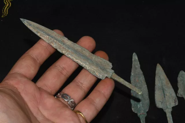 5 Ancient Near Eastern Luristan Bronze Spear Heads Arrowheads Circa 1200-800 BC 3