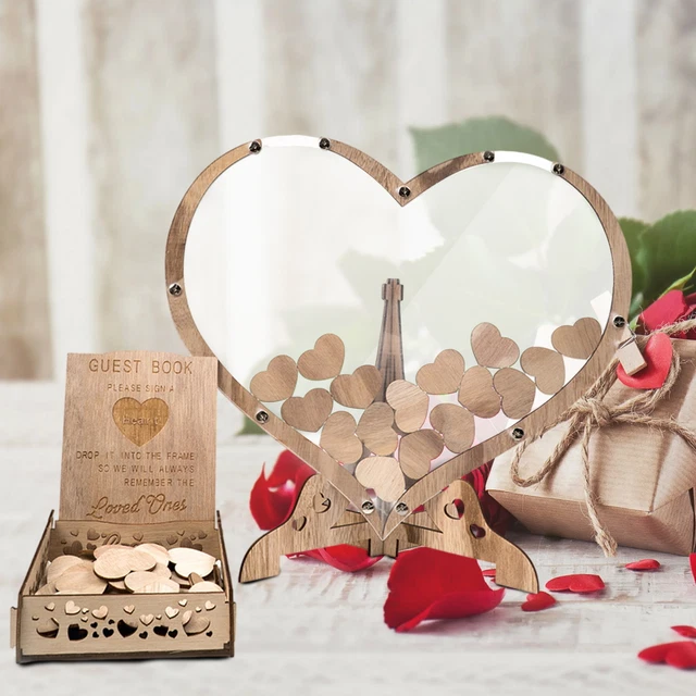 Herzförmige Desktop-dekoration Aus Holz Liebesherz-ornament-set für Den