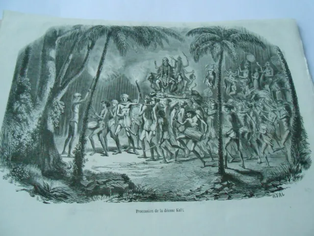 1849 Engraving Procession of the Goddess Kali