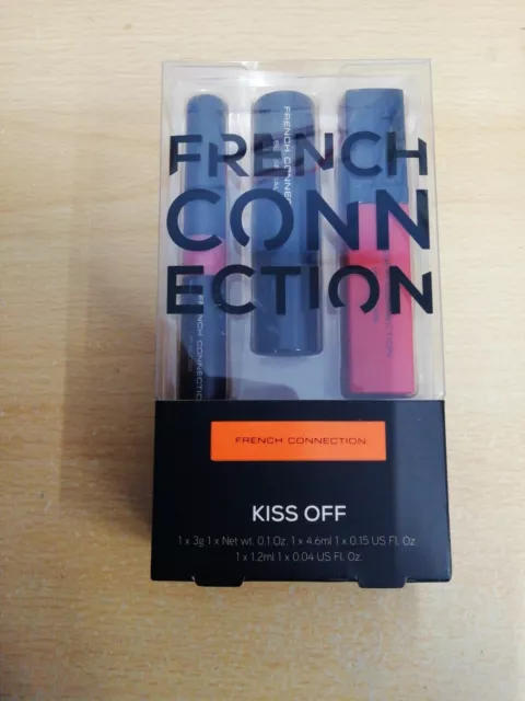 Juego de regalo de beso de conexión francesa labios de terciopelo bálsamo azúcar brillo labial NUEVO EN CAJA