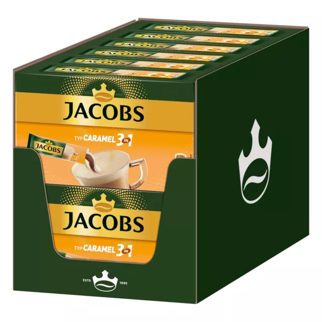 JACOBS Löskaffee 3in1 Typ Caramel 12x10 Getränke Sticks löslicher Kaffee Instant