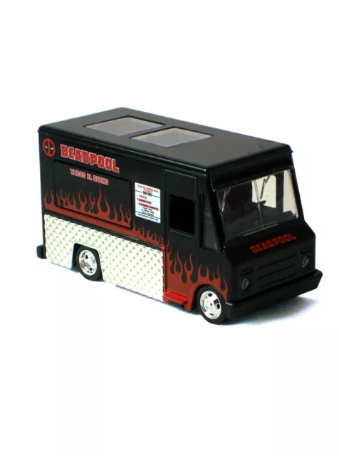 Jada Metal Die Cast Deadpool Taco Truck 1:32 Scale Pull-Back Black Marvel Comics