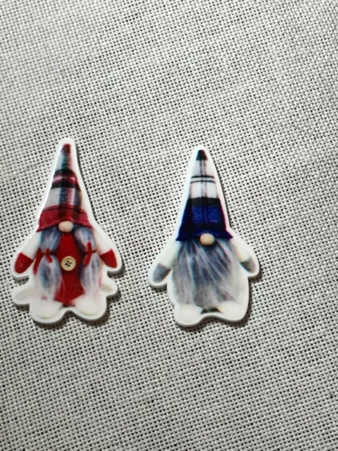 Scottish tartan boy & girl gnome needle minder, Corner Cover fridge magnet