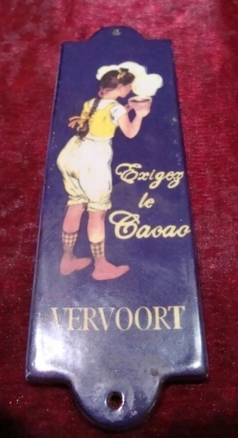 Door Plate Advertising Vervoort Bar French Style Porcelain Enamels