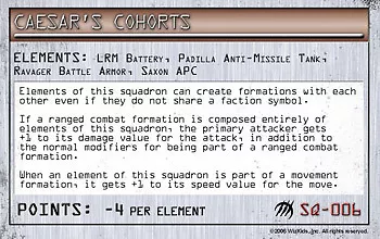 Mechwarrior Wolf Strike Karte - SQ-006 CAESAR’S COHORTS