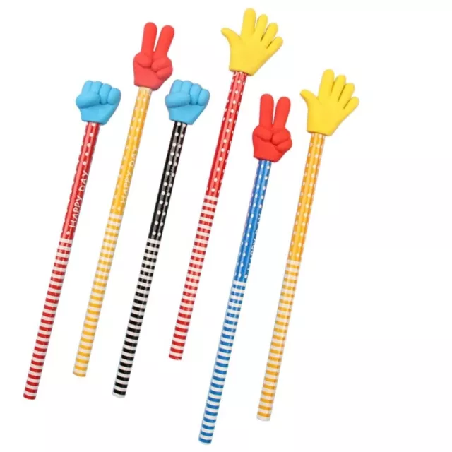 12 Pcs 12pcs Wooden Pupils Pencils for Toddlers Children Finger Gesture Eraser