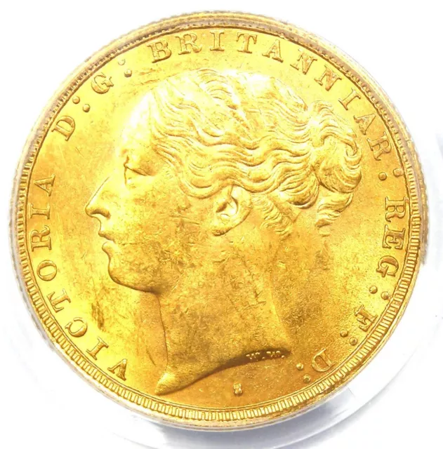 1882-S Australia Victoria Gold Sovereign Coin 1S - Certified PCGS MS62 (BU UNC)