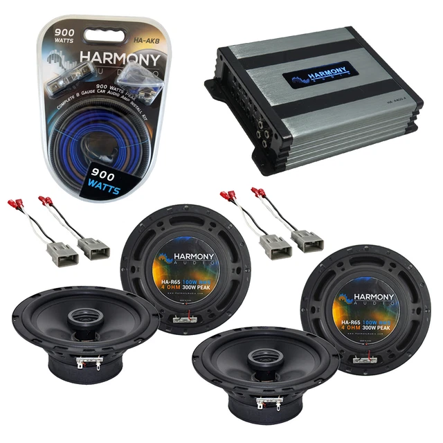 Honda CRX 1988-1991 Factory Speaker Replacement Harmony (2) R65 & HA-A400.4 Amp