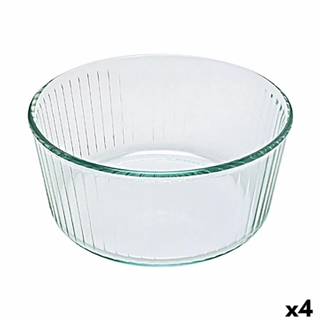 Stampo da Forno Pyrex Classic Soufflé 21 x 21 x 10 cm Trasparente Vetro [4 Un