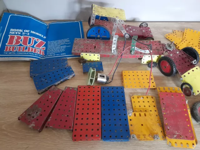 Meccano and Buz Builder Construction set with old Book of modules VIntage