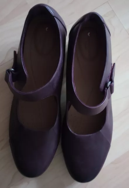 CLARKS UNSTRUCTURED LADIES leather Mary Jane shoes size 7 colour damson 24.99 PicClick UK