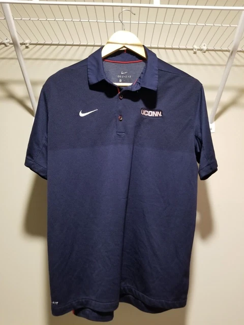 UConn Nike Blue Dri-Fit Performance Polo Men's Size M Used