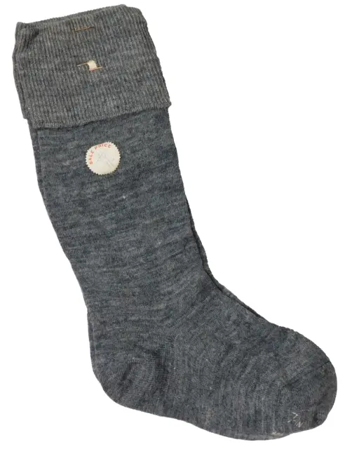 Long school socks vintage 1950s UNUSED size 7" grey for boys age 5 years approx