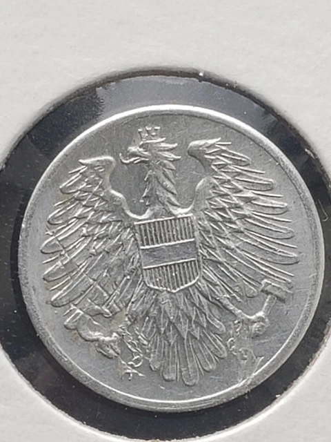 1957 Austria 2 Groschen Imperial Eagle with Austrian Shield on Breast 2