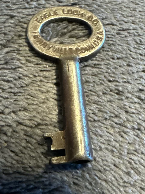 Vintage EAGLE LOCK CO. TERRYVILLE CONN. U.S.A ~ Brass Hollow Barrel Key!!!!!