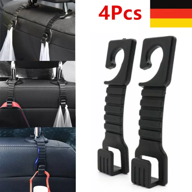 4x Auto Haken für KFZ Kopfstütze, Autositz