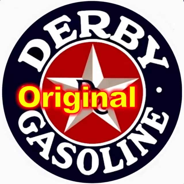 Derby Gasoline 8" Diameter Aluminum Metal Sign Motor Oil Gas Globes