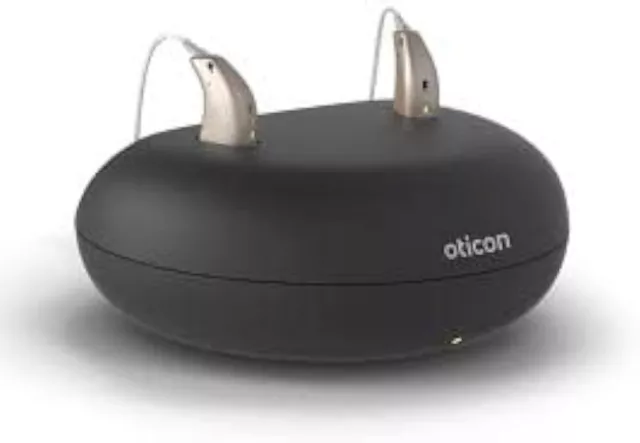 2 audífonos recargables Oticon circón 1 RITE L&R - 48 canales + cargador