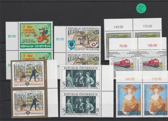 Österreich      postfrisch   2x  MiNr. 2349-2355