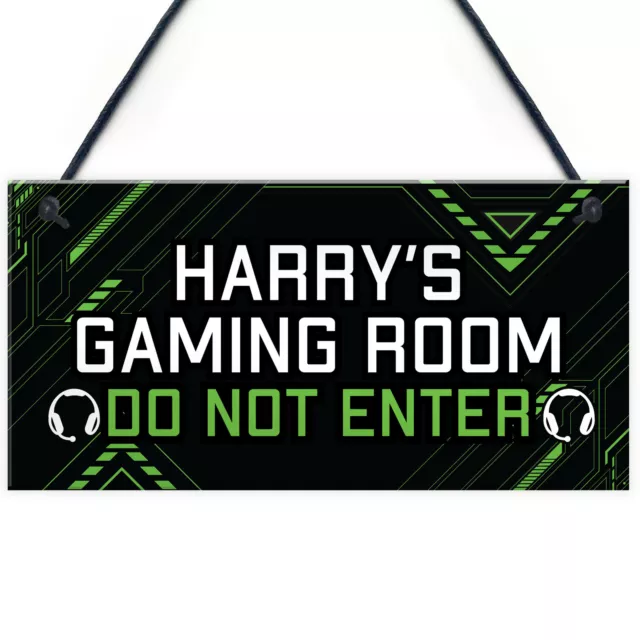 Personalised Gaming Room Sign Do Not Enter Plaque Gamer Gift For Birthday Xmas