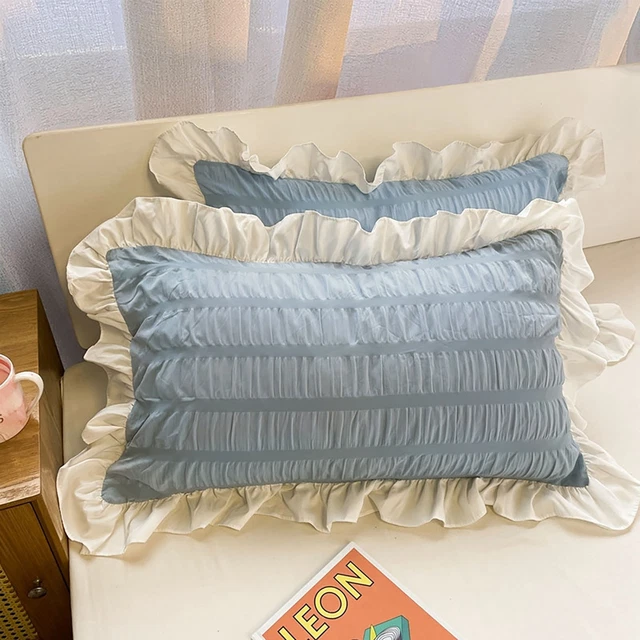 (48x74cm/18.9x29.1in)Cushion Covers Ruffled Skin-Friendly Lovely Breathable Pure