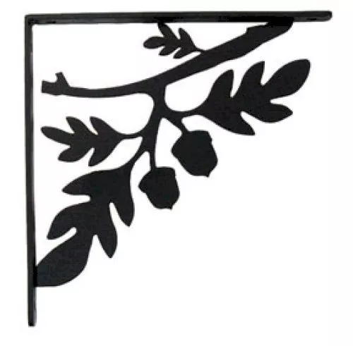 Wall Shelf Bracket Pair Of 2 Oak Leaf & Acorn Wrought Iron 9.25" L Crafting