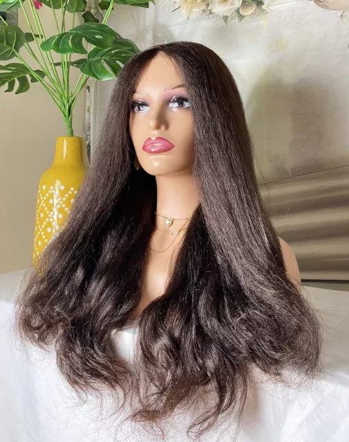 20 INCHES Wavy Curly LACE FRONT Closure  HUMAN HAIR blends Women Fashion Wigs