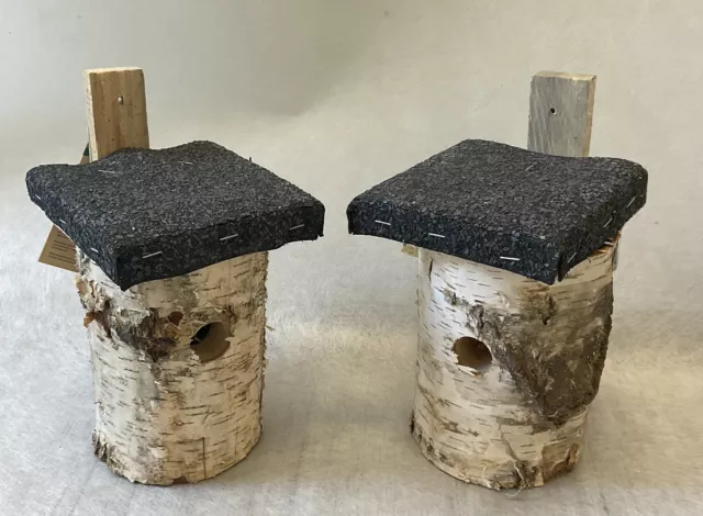 2x Esschert Design  Nistkasten Vögel Vogelvilla Vogelhaus Natur Holz ca. 20x14cm