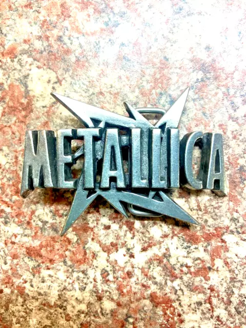 "🔥Rare Alchemy Gothic Metallica Belt Buckle🔥 - Vintage Collectible 8cm x 5cm"