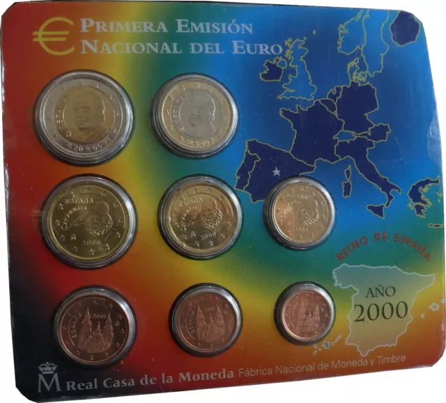 3,88 Euro Spanien KMS Kursmünzensatz Kursmünzsatz st 2000 Blister