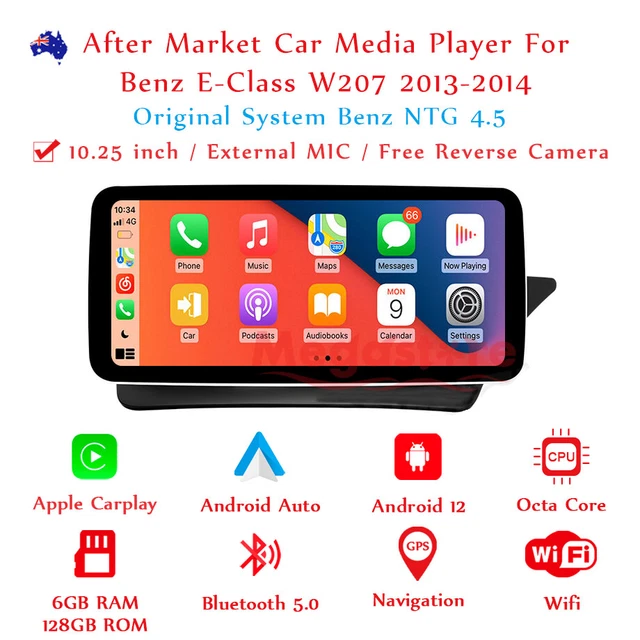 10.25& ANDROID 12 Apple CarPlay Head Unit GPS For Benz EClass W207