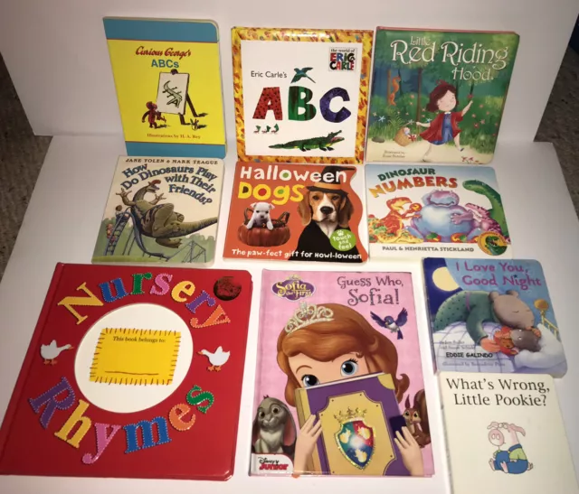 Lot Of 10 Mixed Board Books Children Kid Toddler Baby Preschool Eric Carle +++