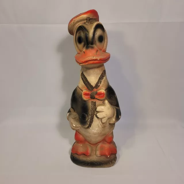 Disney Donald Duck Carnival Chalk Fair Prize Chalkware Figure 13.5" Vtg 30s 40s