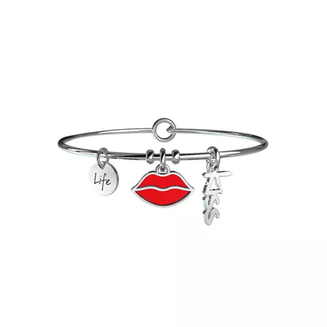 KIDULT 231577 Bracciale da donna LABBRA / BACIO Linea Love Acciaio