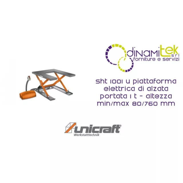 Sht 1001 U Piattaforma Elettrica Di Alzata Portata 1 T - Altezza Min/Max 80/760