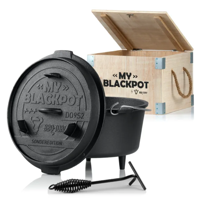 BBQ-Toro Dutch Oven "My Blackpot" Sonderedition, Holzkiste + kleine Überraschung