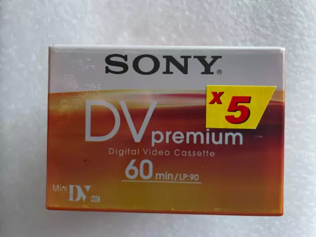 5x SONY MiniDV 60 Premium DV DIGITAL VIDEO DVM60PR4 VIDEO TAPE SEALED